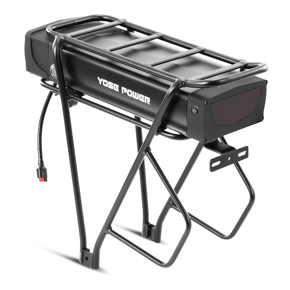 E-Bike Rear Rack Battery 48V 20.8Ah with/without Carrier fit for 250W-1500W Motor
