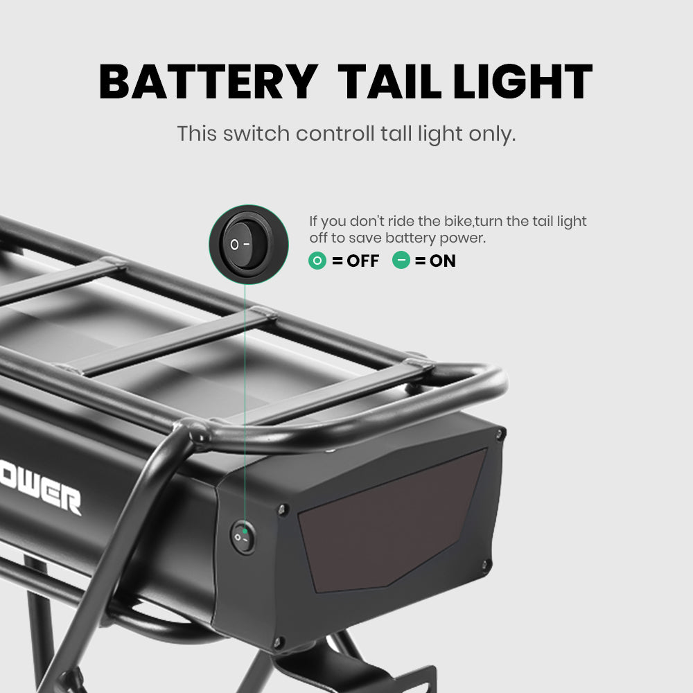 E-Bike Rear Rack Battery 48V 20.8Ah with/without Carrier fit for 250W-1500W Motor