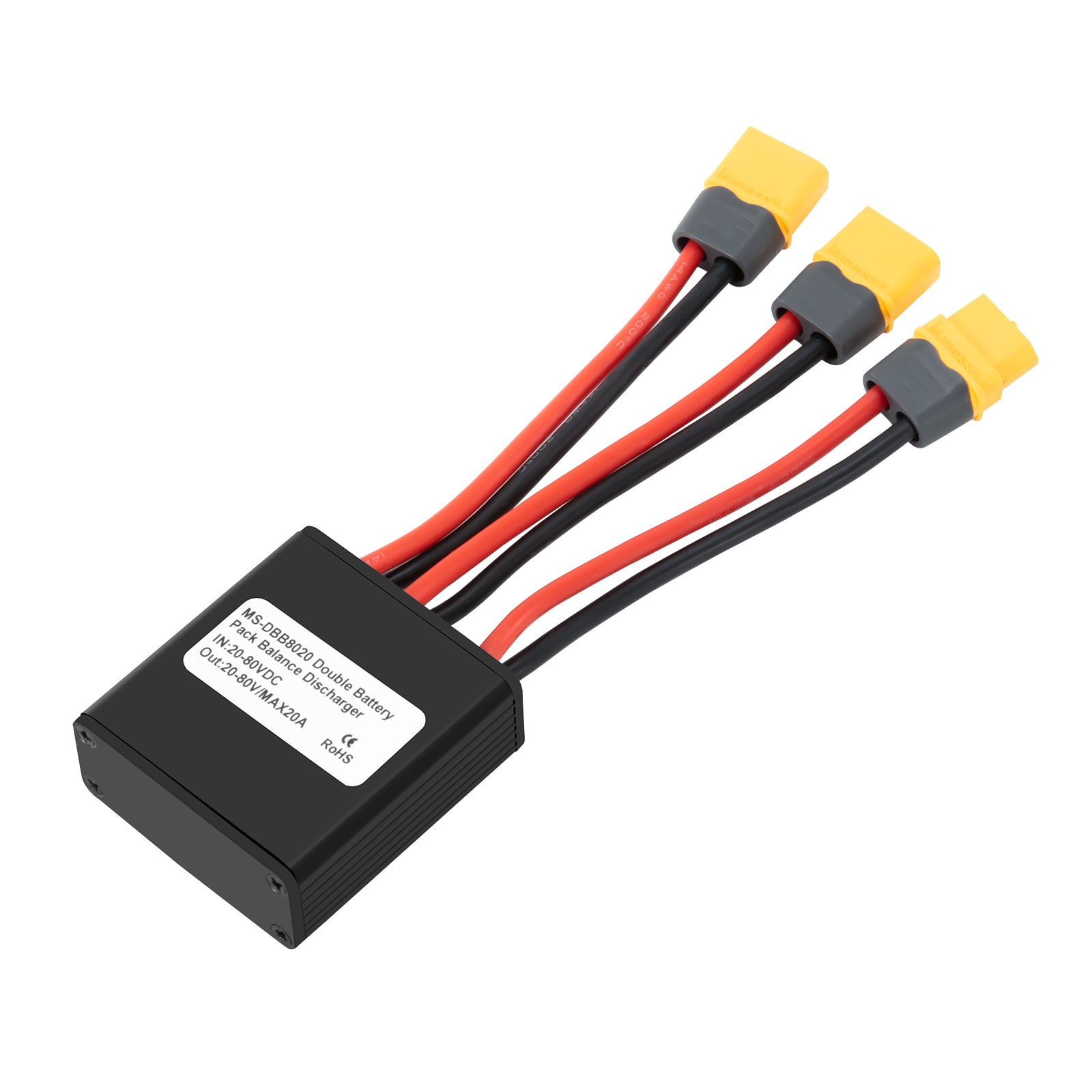 Dual Battery Parallel Module Adapter 20V‑80V20A Dual Accu Connector Adapter Increase Capacity