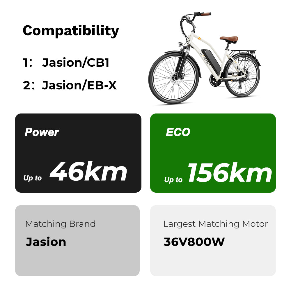 E-Bike Down Tube Battery 36V 13Ah,5 Pins Plug, fit for Jasion/CB1, Jasion/EB-X