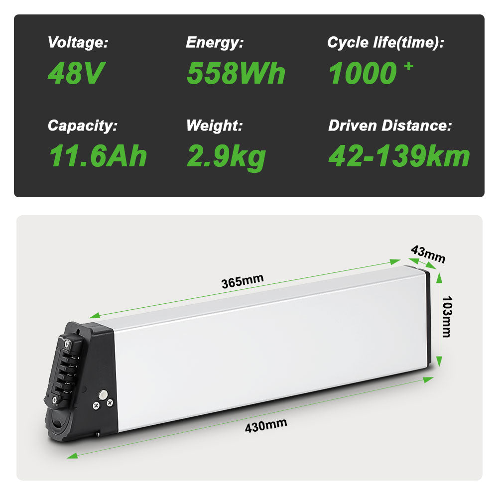 E-Bike Battery DCH006 48V 11.6Ah fit for FIIDO M1 Pro,BEZIOR XF200,Samebike,Tooefft Folding,Lectric XP