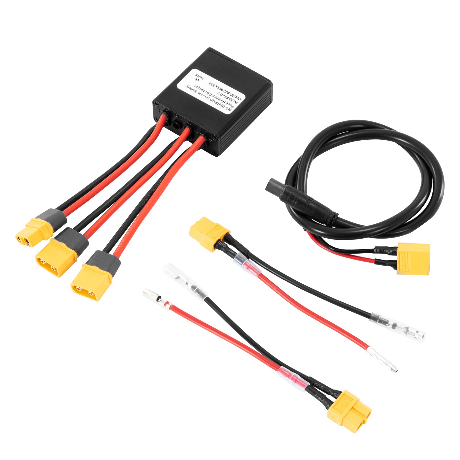 Dual Battery Parallel Module Adapter 20V‑80V20A Dual Accu Connector Adapter Increase Capacity