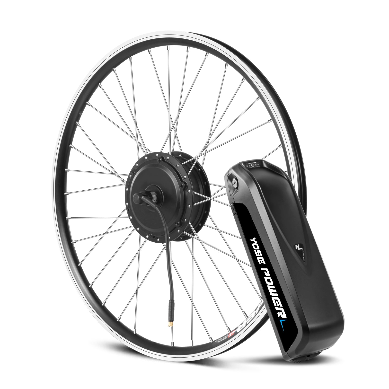E-Bike Conversion Kit 48V 500W 26'' Front Motor with 48V13Ah Down Tube Lithium-ion Battery and Charger