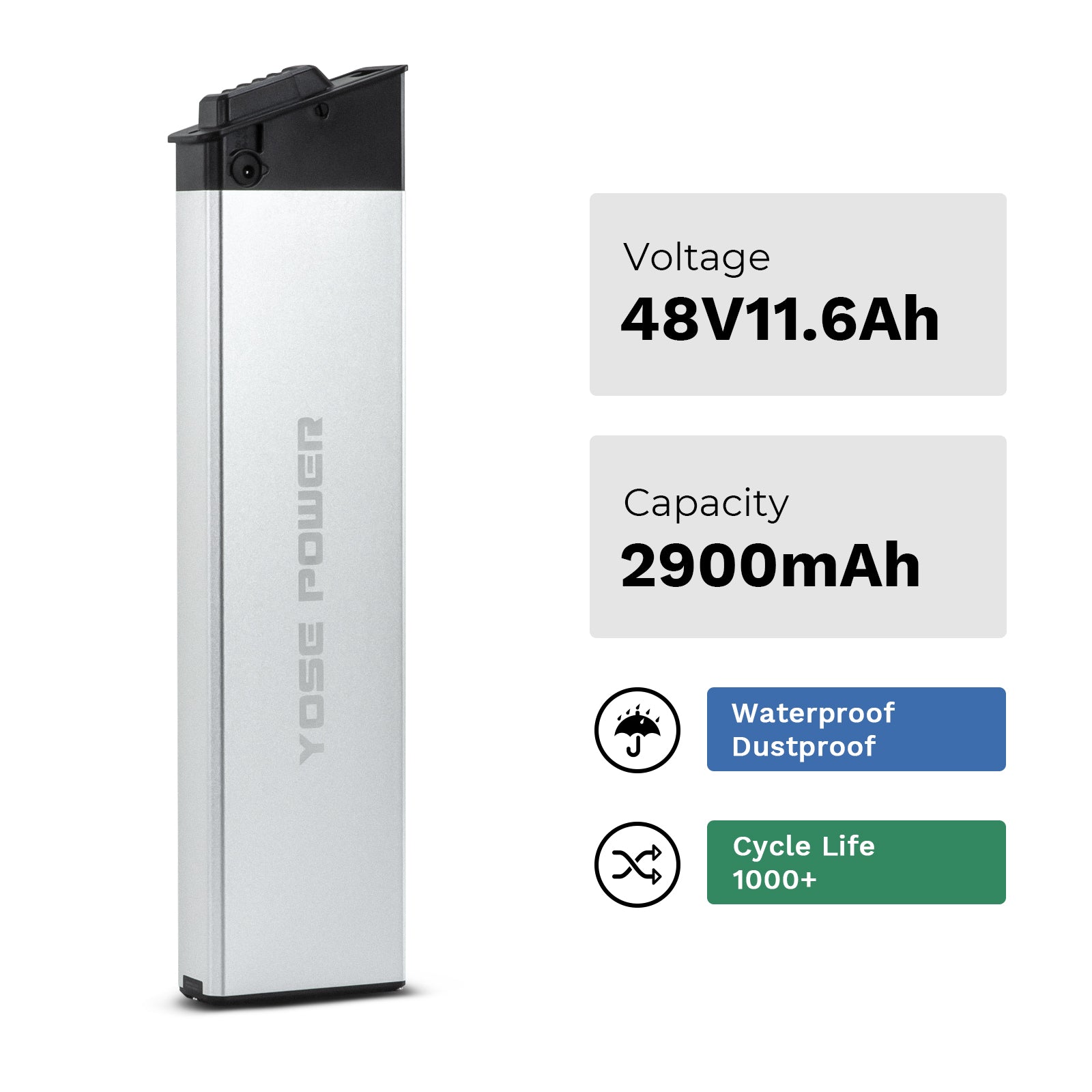 E-Bike Battery 48V 11.6Ah fit for Lectric XP Step-Over (1.0, 2.0&3.0 models)