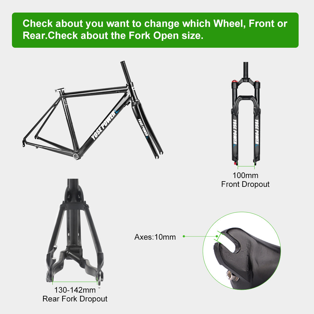 E-Bike Conversion Kit 48V 500W 26'' Front Motor with 48V13Ah Down Tube Lithium-ion Battery and Charger