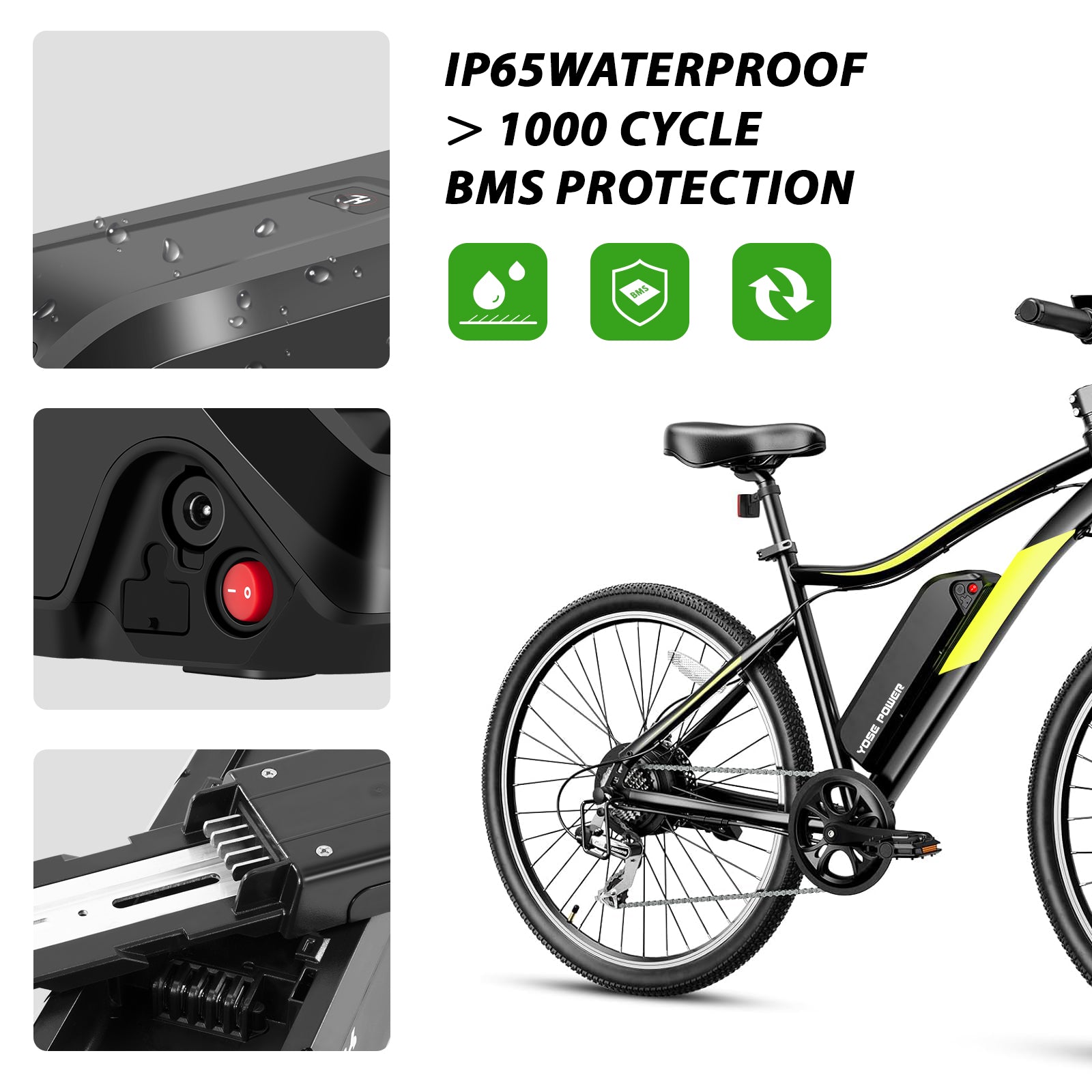 E-Bike Battery 36V 13Ah Down Tube Pedelec Lithium Battery,5 Pins Plug,Heybik,Race,Race Plus