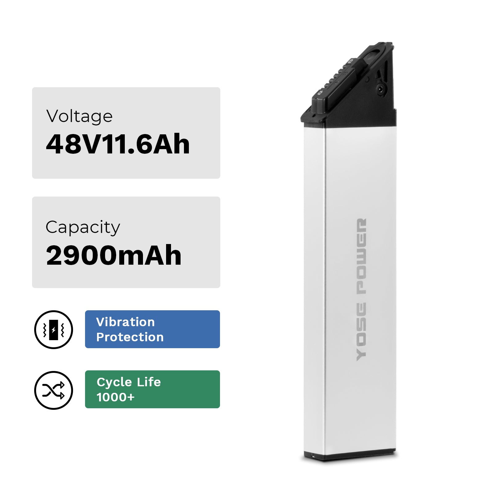 YOSE POWER E-Bike Battery 48V 11.6Ah fit for Lectric XP Step-Thru 1.0,2.0 and 3.0 Models Ebike