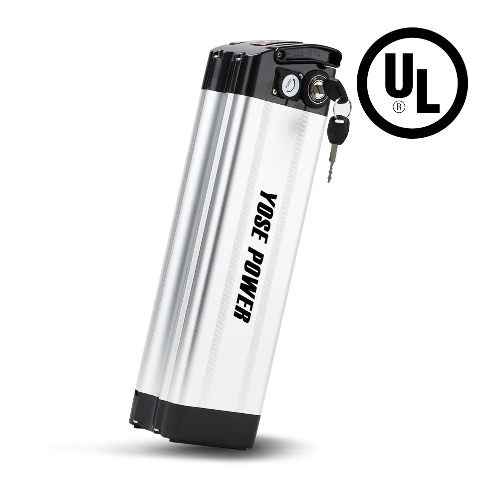E-Bike Seat Tube Battery 36V 13Ah Silver Fish fit 250W-500W Motor EBike,ECOTRIC Fat Tire Folding Ebike,Starfish,Dolphin and Peacedove