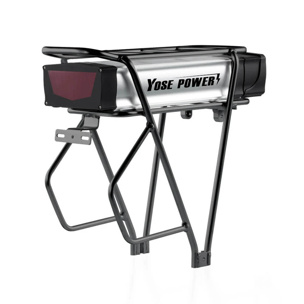 48V 20Ah Lithium Battery with Rear Carrier and USB Fit for 48V1500W Motor Fit for 26"-28" Bike with V-brake Voltage: 48V Capaticy: 20Ah Energy: 962Wh Weight(with holder): ca. 6.5kg Cell: High Power 18650 Cycle Life(time): 1000+ Max Current: 40A Protect Current: 70A End Voltage: 36.4V Charge Voltage: 54.6V Charge Current: 2A