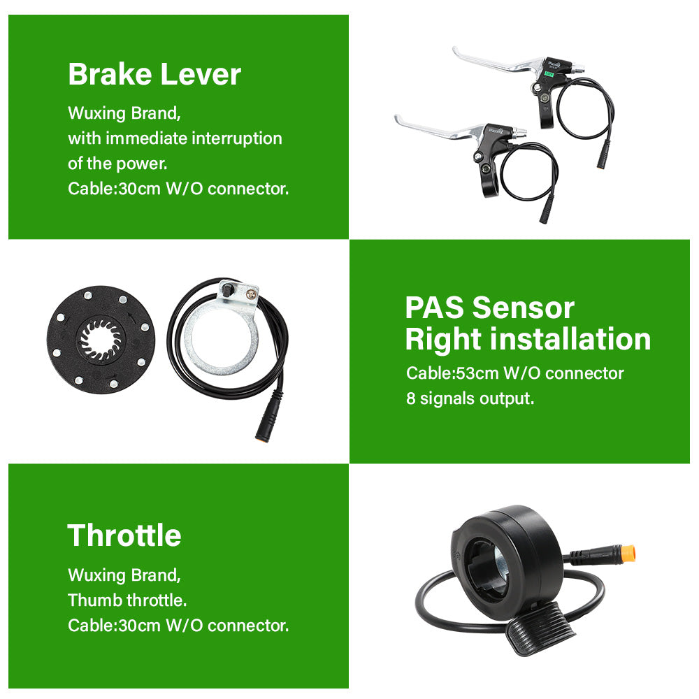 PAS Sensor(Right installation) x 1: Cable:53cm W/O connector 8 signals output Model: BZ-4(8)