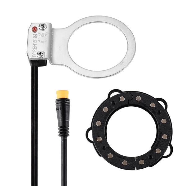 Fit for: bike with Hollowtech II bottom bracket / Octalink Disc diameter: 77mm Disc width: 4mm Inner hole diameter: 52mm Cable length: 51cm Lead mode: three-wire Weight: 0.025kg