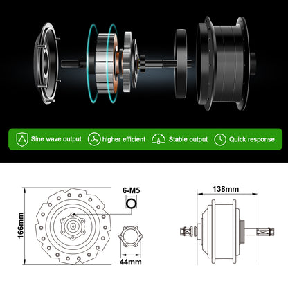 E-Bike Conversion Kit 48V 500W 28'' Rear Motor fit for Freewheel