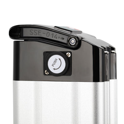 E-Bike Seat Tube Battery 36V13Ah XH370-10J Silver Fish fit 250W-500W Motor EBike,ECOTRIC Fat Tire Folding Ebike,Starfish,Dolphin and Peacedove