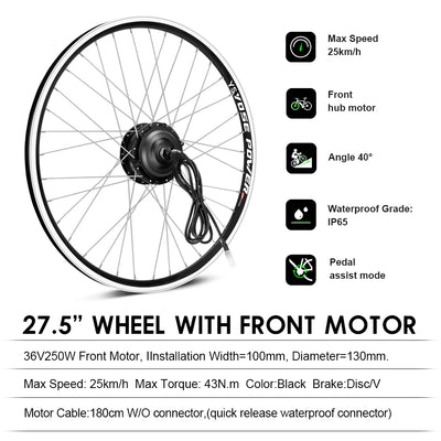 YS YOSE POWER E-Bike Conversion Kit 36V 250W 27.5'' Front Motor