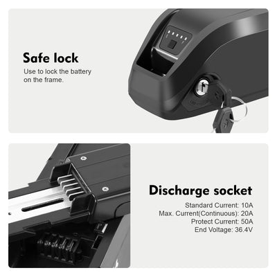 E-Bike Down Tube Battery 48V 13Ah,5 Pins Plug,fit for Heybike,Race max,Mars 2.0