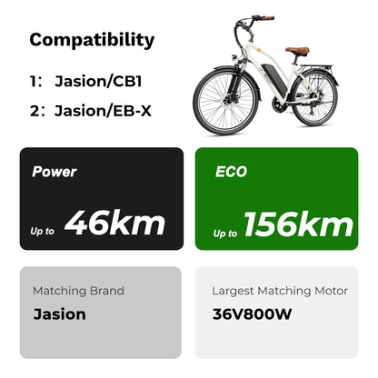 E-Bike Battery 36V 13Ah Down Tube Pedelec Lithium Battery,5 Pins Plug, for Jasion/CB1, Jasion/EB-X