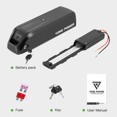 36V 13Ah YOSE POWER E-Bike Battery Down Tube,5 Pins Plug,fit for Heybik,Jasion EB5