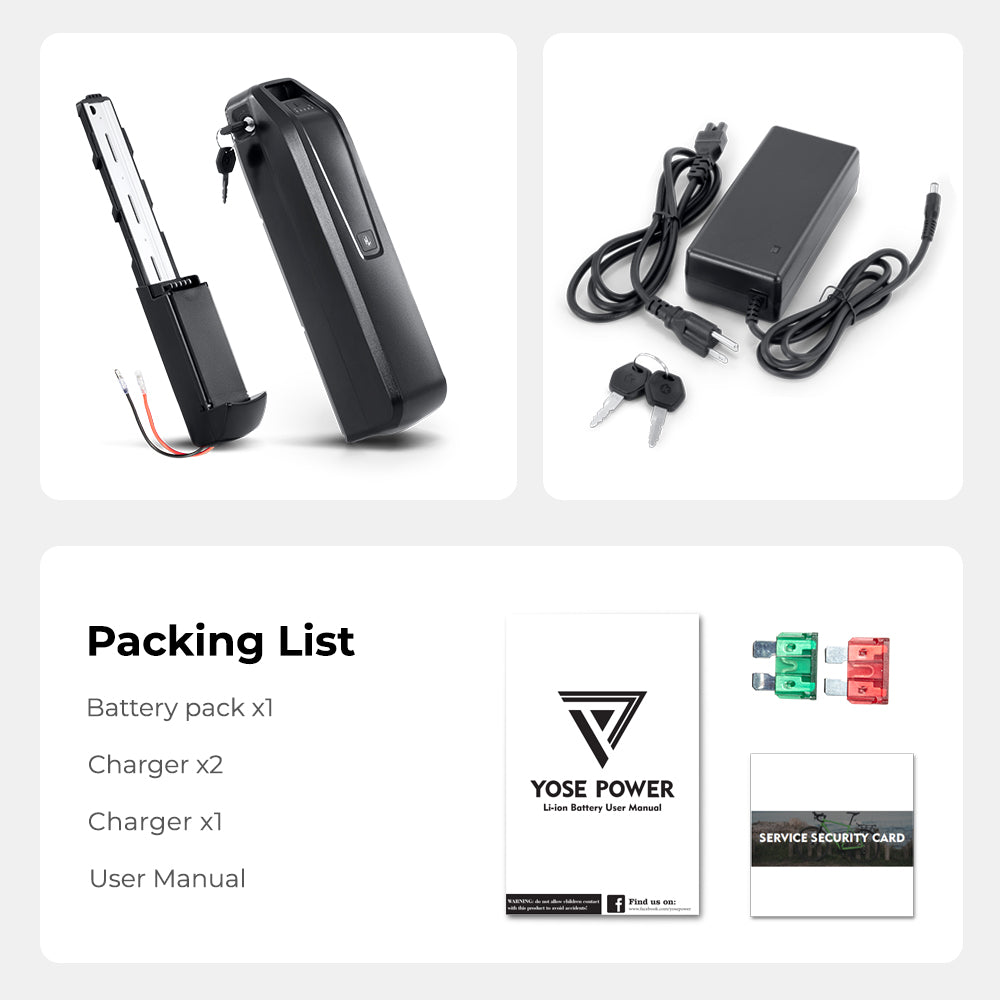 36V 13Ah YOSE POWER E-Bike Down Tube Battery ,5 Pins Plug,fit for Jasion/CB1,Jasion/EB-X