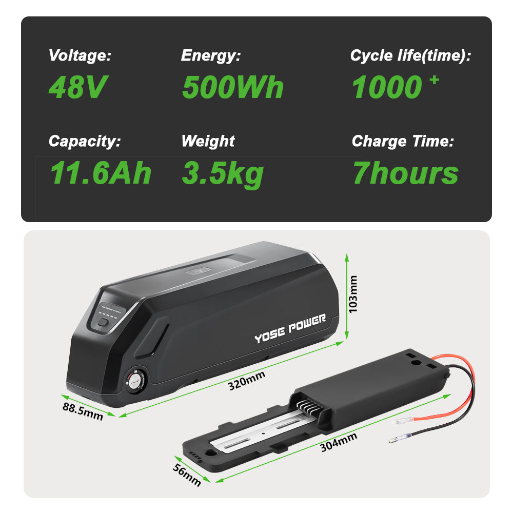 E-Bike Battery 48V 11.6Ah Lithium lon Battery Fit for Lectricebike,Electric XP Trike,Xpedition Cargo Ebike