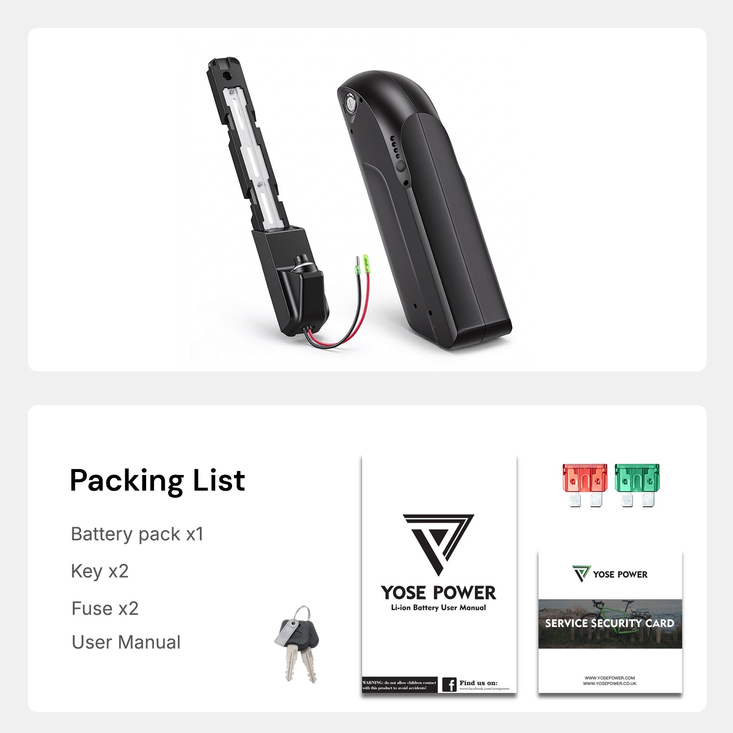 E-Bike Battery 36V 10.4Ah Down Tube fit for Heybike Race