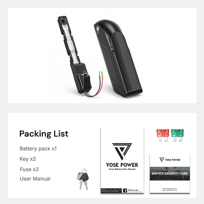 E-Bike Battery 36V 10.4Ah Down Tube fit for Heybike Race