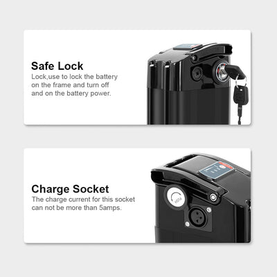 E-Bike Battery 48V 15.6Ah Black Silverfish fit for Ecotric Hammer Fat Tire,FAT20850C Ebike