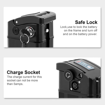 E-Bike Battery 48V 13Ah Heybike Lithium lon Battery Fit for Mars