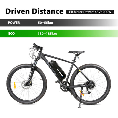 E-Bike Down Tube Battery 48V 15Ah 4-pin Battery fit for 250W-750W Motor with USB Port