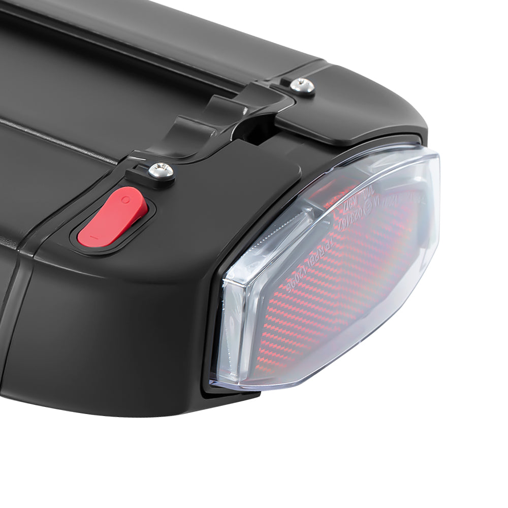 E-Bike Battery 36V 13Ah/17.4Ah Li-ion Battery Taillight with Rear Carrier for 26"-28" Bike with V-Brake and Disc Brake