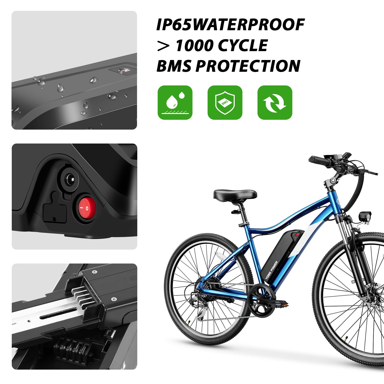 E-Bike Battery 48V 13Ah Down Tube Lithium Battery,5 Pins Plug,Replacement Heybik,Race max,Mars 2.0