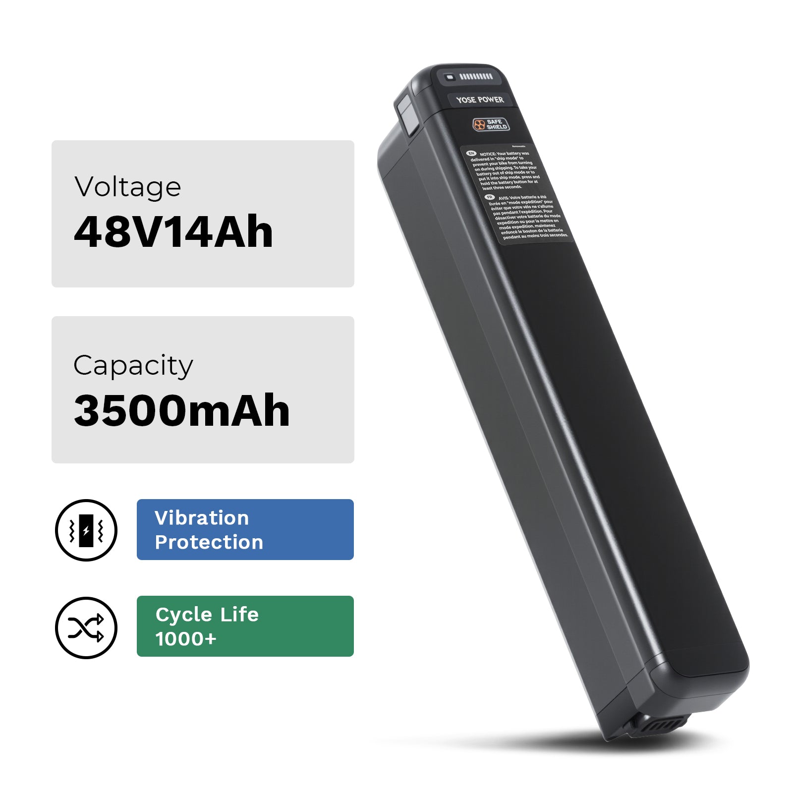 YOSE POWER 48V 14Ah fit for Rad Power,RadRunner 3 Plus, RadRover 6 Plus, RadCity 5 Plus Ebike