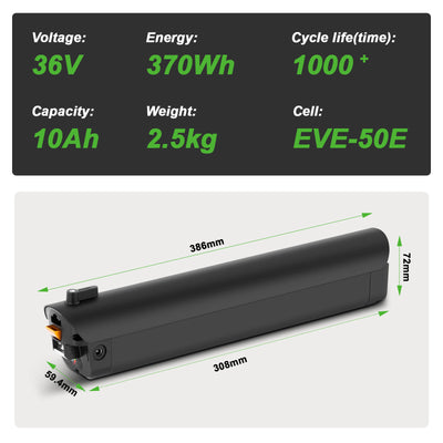 YOSE POWER E-Bike Battery 36V 10Ah fit for Aventon Soltera.2 and Soltera.2 Step-Through E-bike