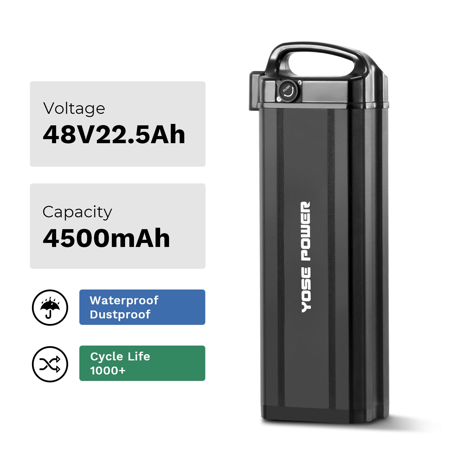YOSE POWER E-Bike Battery 48V 22.5Ah for Heybike Explore Spare Battery