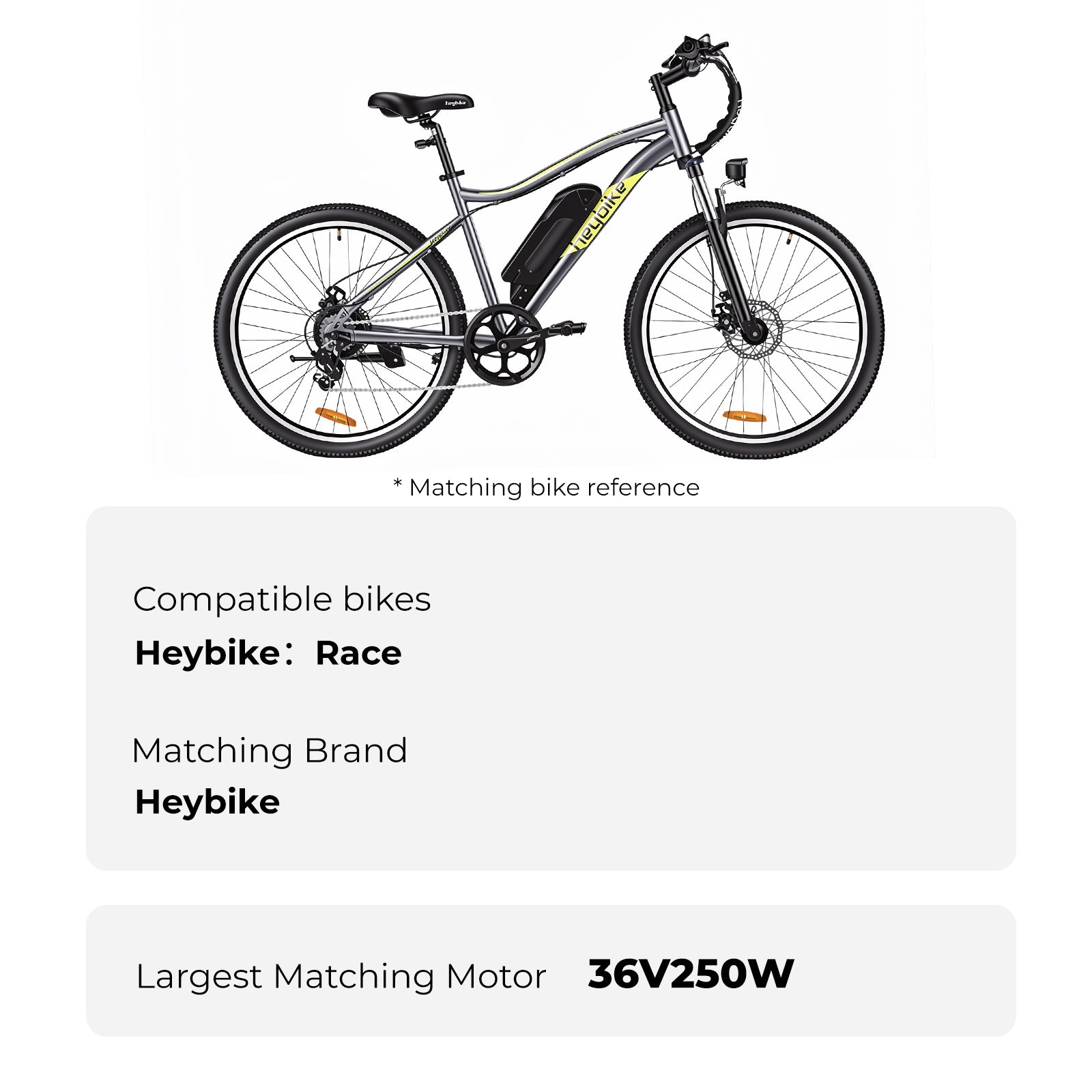 E-Bike Battery 36V 10.4Ah Down Tube fit for Heybike Race
