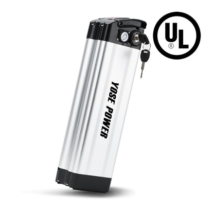 E-Bike Seat Tube Battery 36V 13Ah Silver Fish fit 250W-500W Motor EBike,ECOTRIC Fat Tire Folding Ebike,Starfish,Dolphin and Peacedove