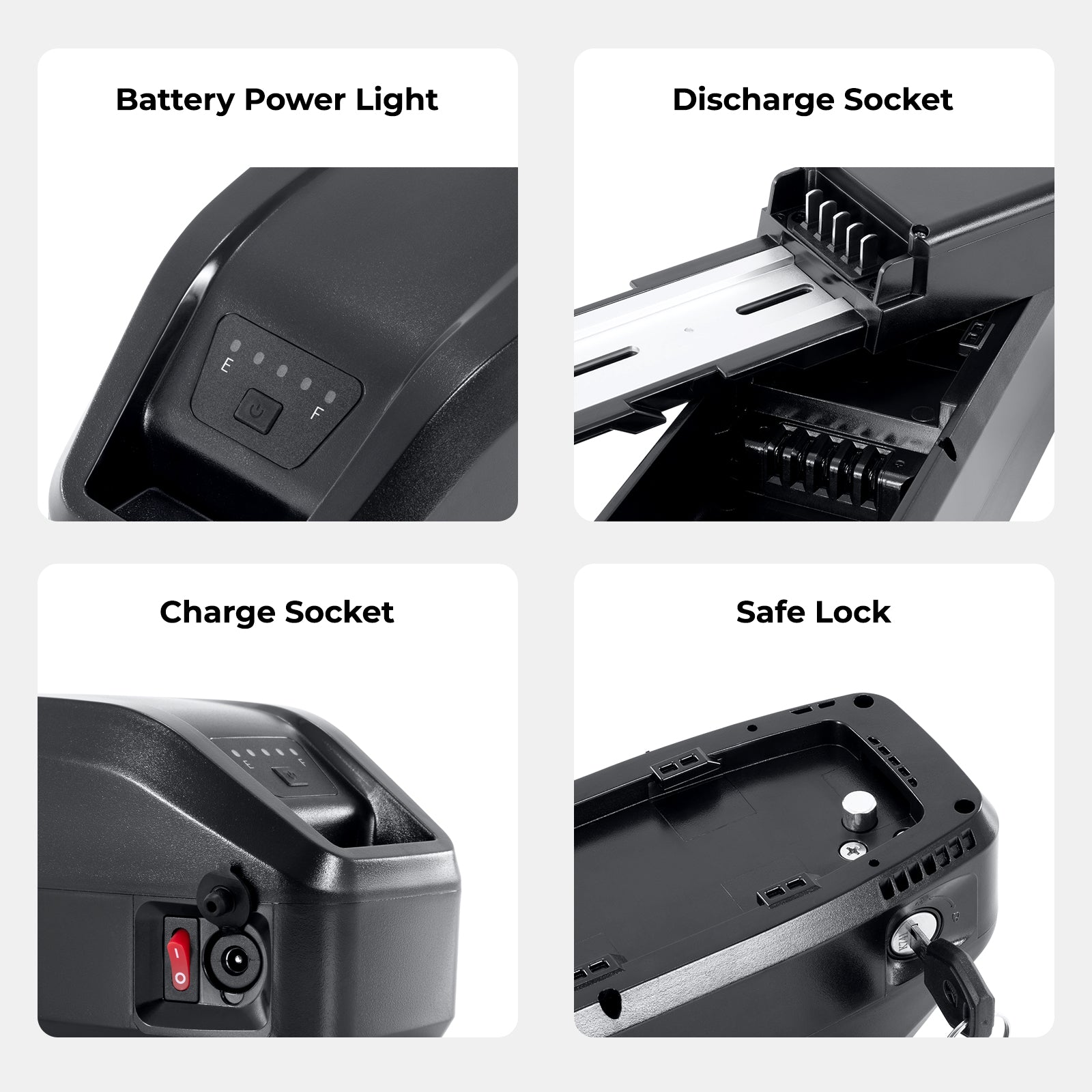 E-Bike Battery 36V 13Ah Down Tube Pedelec Lithium Battery,5 Pins Plug, for Jasion/CB1, Jasion/EB-X