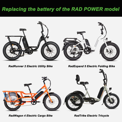 E-Bike Battery 48V14Ah RAD POWER Battery no Charger fit for Rad Runner,Rad Wagon,Rad Mini,Rad Rover 5,Rad City 4