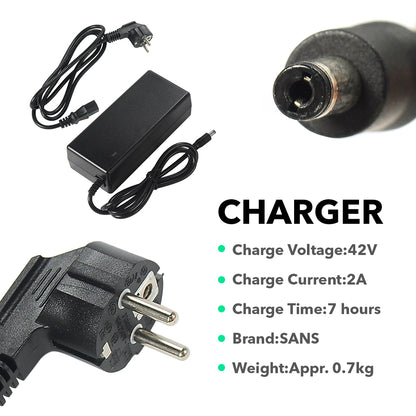 36V 13Ah Lithium Battery with Rear Carrier Fit for 36V 250W-750W Motor 26"-28" Bike only Fit V-Brakes  1.Technical Data  Voltage: 36V  Capacity: 13Ah  Energy: 481Wh  Weight(with holder): ca. 7.1kg  Cell: High Power 18650 Cycle Life(time): 1000+ Max Current: 40A Protect Current: 50A End Voltage: 28V  Charge Voltage: 42V Charge Current: 2A 