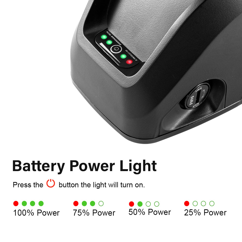 E-Bike Battery 52V 13Ah Li-ion Pedelec HaiLong G70 with 5 Pins Plug E-Bike Down Tube Battery for 52V 250W-1200W Motor Kit, with Chager,key,Discharger connector  1.Technical Data  Voltage: 52V  Capacity: 13Ah Energy: 673Wh Discharging plug: 5 Pins Weight(with holder): ca. 5.2kg Cell: EMEGC-26E Cycle Life(times): 1000+ Standard Current: 10A Max Current: 30A Protect Current: 60A End Voltage: 39.2V Charge Voltage: 58.8V Charge Current: 2A