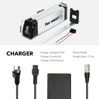 48V 10.4Ah Ebike Phylion XH370-10J Battery 18650 Seat Tube Ebike Battery with USB ,Charger,KEY,Discharge Connector  18650 Pedelec Lithium Battery48V 10.4Ah Ebike Phylion XH370-10J Battery 18650 Seat Tube Ebike Battery with USB ,Charger,KEY,Discharge Connector  This battery can be used in the following bicycles (incomplete statistics):  Prophete ( Real ) Lidl (Trio) McKenzie Frisbee RSM Bikes Mobilist Atala Extrafolding Movena Faltrad