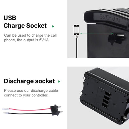 48V 10.4Ah Ebike Phylion XH370-10J Battery 18650 Seat Tube Ebike Battery with USB ,Charger,KEY,Discharge Connector This battery can be used in the following bicycles (incomplete statistics): Prophete ( Real ) Lidl (Trio) McKenzie Frisbee RSM Bikes Mobilist Atala Extrafolding Movena Faltrad