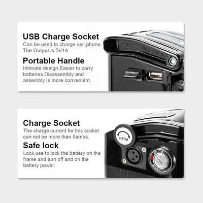 48V 13Ah Ebike Phylion XH370-10J Battery 18650 Seat Tube Ebike Battery with USB ,Charger,KEY,Discharge Connector  This battery can be used in the following bicycles (incomplete statistics):  Prophete ( Real ) Lidl (Trio) McKenzie Frisbee RSM Bikes Mobilist Atala Extrafolding Movena Faltrad German Xia Mobilemaster bike2care F2 Cyco / Hansa/ Curtis /Mifa (Aldi) Bj. 2014 und 2015 Kreidler / Rabeneick, Epple, Rex/Alu-Rex Vitality Sram