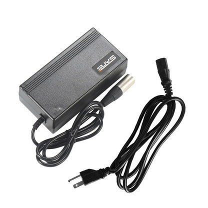 US Standard Original SANS Brand Electric Bike Charger 3-PINS 54.6V2A for 48V Li-ion Battery Electirc Bike Accessories  1. Technical data  42V2A Charger for 36V Battery SANS Model:SSLCO84V42 Input:AC100V-240V----1.8A Max Output:42.0V----2.0A Efficiency:Min.80% Led light indication:red-charging,green-full Weight:Appro.0.6kg Dimension(cm):16.9*7.8*4.4